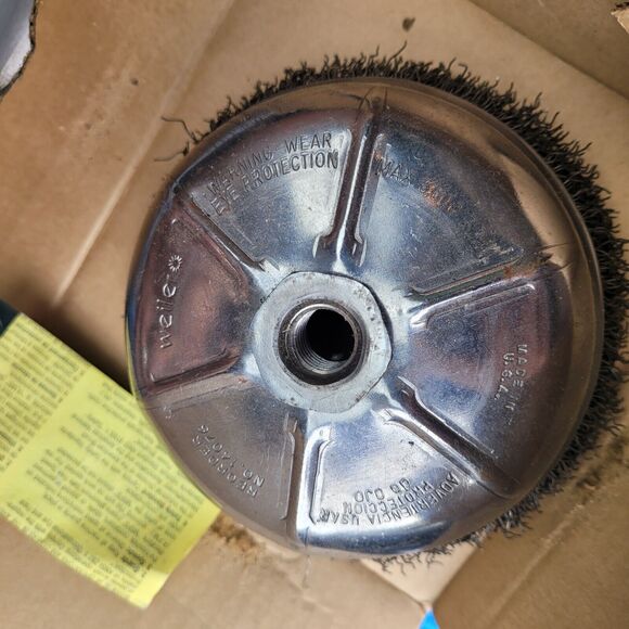 Weiler 14076 6" Crimped Wire Cup Brush, .020" Steel Fill, 5/8"-11 UNC Nut, NEW - Picture 4 of 4